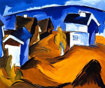 Village in the Erzgebirge Artwork by Karl Schmidt Rottluff