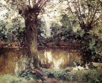 Landscape, Banks of the Yerres Artwork by Gustave Caillebotte