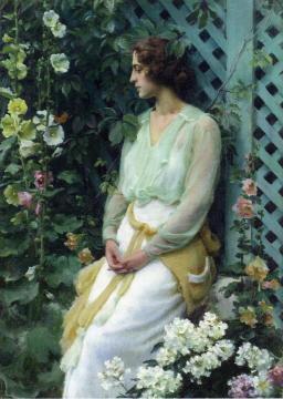 Green Lattice Artwork by Charles Courtney Curran