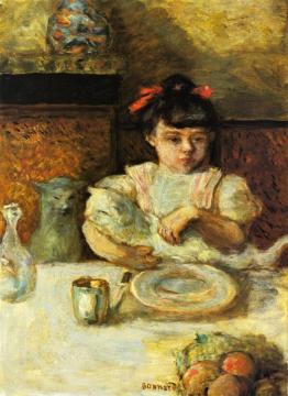 Child and Cats Artwork by Pierre Bonnard