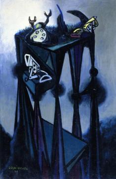 Telephone And Revolver Artwork by Oscar Dominguez