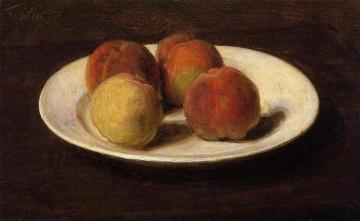 Still Life Of Four Peaches Artwork by Henri Fantin-Latour