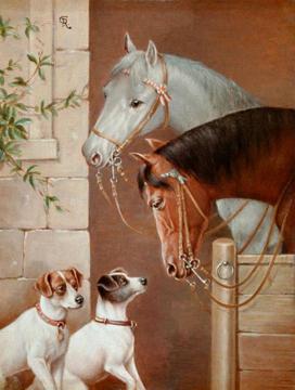 The encounter at the horse barn Artwork by Carl Reichert