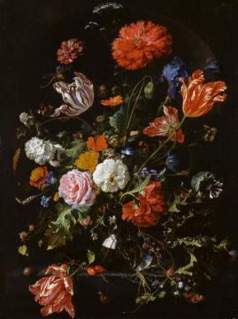 Flowers In A Glass Vase Artwork by Jan Davidsz De Heem