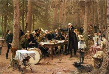 The Orchestra, Biergarten Artwork by Wilhelm Carl August Zimmer