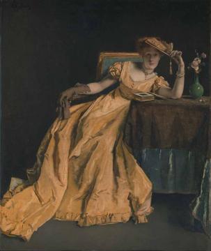 Lady In Yellow Artwork by Alfred Stevens