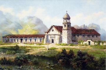 Mission Santa Cruz Artwork by Edwin Deakin