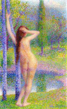 Bather Fixing Her Hair Artwork by Hippolyte Petitjean