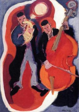Two Musicians Artwork by Mané-Katz