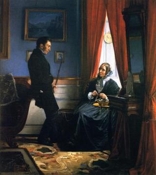 The Artist's Parents, Mr. and Mrs. Bloch in Their Sitting Room Artwork by Carl Heinrich Bloch