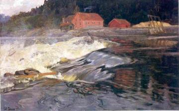 Waterfalls in Norway Artwork by Fritz Thaulow