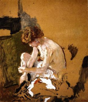 Model Removing her Stockings Artwork by Edouard Vuillard