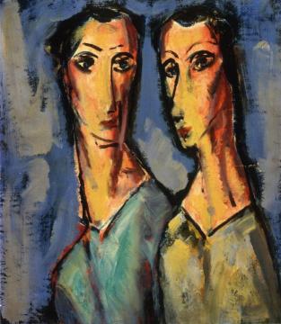 Two Heads Artwork by Alfred Henry Maurer