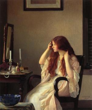Girl Combing Her Hair Artwork by William Mcgregor Paxton