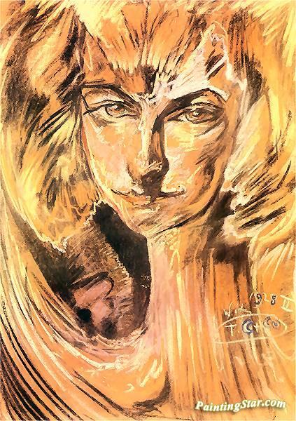 Portrait Of Mrs. Żukotyńskiej. Sphinx Artwork by Stanislaw Ignacy Witkiewicz