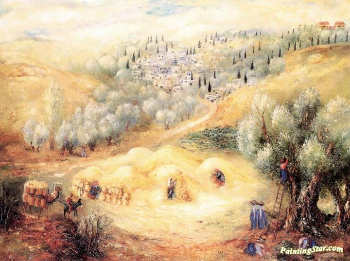 Harvest Time in Nazreth Artwork by Reuven Rubin