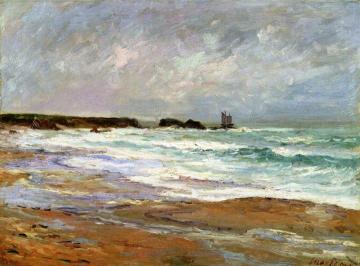 La plage de la govelle à batz sur la mer Artwork by Maxime Maufra