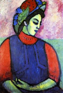 Girl in Grey Apron Artwork by Alexej Jawlensky