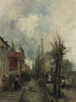 A Canal in Delft Artwork by Johan Berthold Jongkind