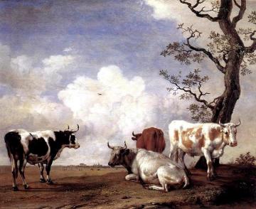 Four Bulls Artwork by Paulus Potter