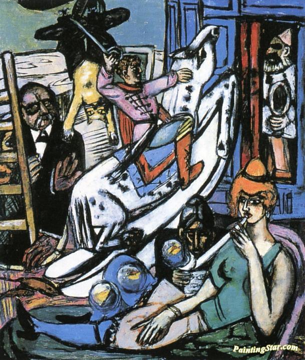 Beginning (Triptych - Middle Panel) Artwork by Max Beckmann