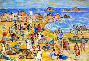View Along New England Coast Artwork by Maurice Prendergast