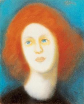 Red-haired Parisian Girl Artwork by József Rippl-Rónai