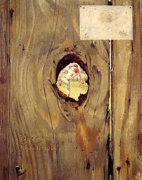 The Peephole Artwork by Norman Rockwell