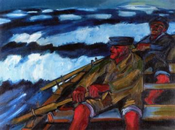 Fisherman in a Boat Artwork by Hermann Max Pechstein