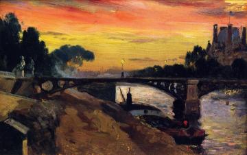 Paris, View Of The Seine, Night Artwork by Mathias J. Alten