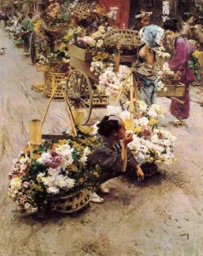 The Flower Market, Tokyo Artwork by Robert Frederick Blum
