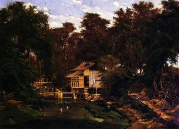 Paggi's Mill on Barton Creek Artwork by Herman Lungkwitz