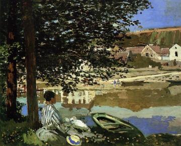 River Scene at Bennecourt Artwork by Claude Oscar Monet