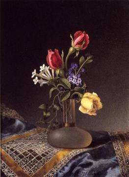 Flowers in a Frosted Vase Artwork by Martin Johnson Heade