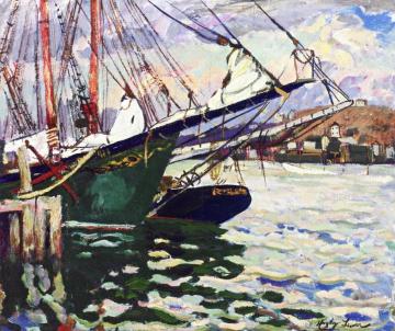 Gloucester Harbor Artwork by Richard Haley Lever