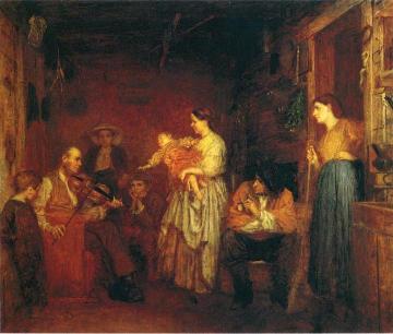 Fiddling His Way Artwork by Eastman Johnson