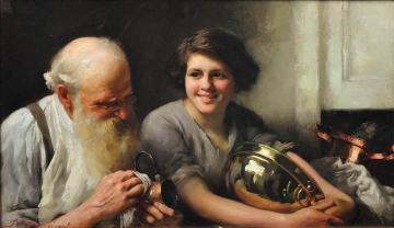 A merry heart goes a long way Artwork by Thomas Benjamin Kennington