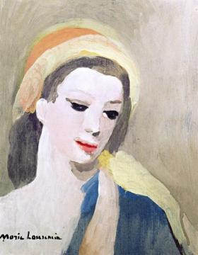 Young Woman in a Turban Artwork by Marie Laurencin