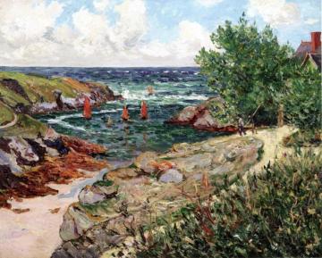 The Harbor at Goulphar, Belle-Île-en-Mer Artwork by Maxime Maufra
