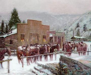 The Hitching Rail Artwork by Oscar Berninghaus