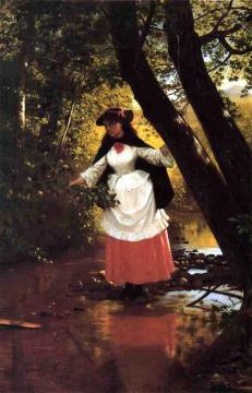 Stepping Stones Artwork by John George Brown