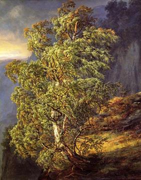 Birch in a Storm Artwork by Johan Christian Dahl