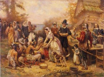 The First Thanksgiving, 1621 Artwork by Jean Leon Gerome Ferris