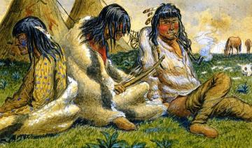 Indians on the Prairie Artwork by William George Richardson Hind