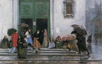 Coming Out Of Church Artwork by Raimundo de Madrazo y Garreta