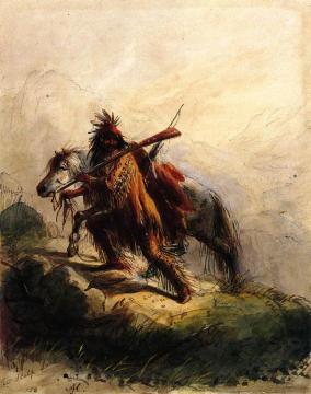 After the Battle - The Scalp Lock Artwork by Alfred Jacob Miller