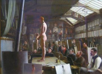 Atelier at the Academy Julian, Paris Artwork by William Adolphe Bouguereau
