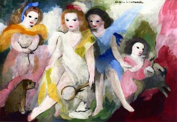 Four Young Girls Artwork by Marie Laurencin