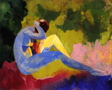 Nude in a Landscape Artwork by Moise Kisling