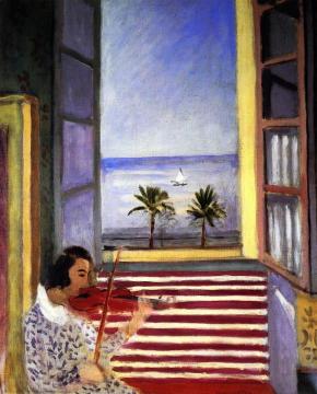 Young Woman Playing The Violin In Front Of An Open Window Artwork by Henri Matisse